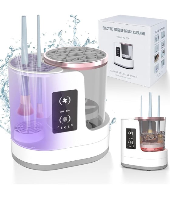 PULITORE ELETTRICO PULIZIA PENNELLI TRUCCO ASCIUGATRICE 3IN1 AUTOMATICO