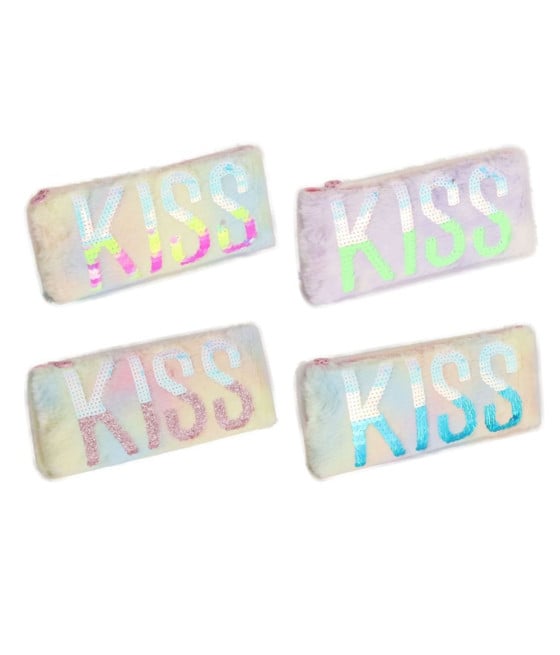 ASTUCCIO MULTIFUNZIONE DESIGN PELUCHE SCRITTA KISS PAILLETTES 615082