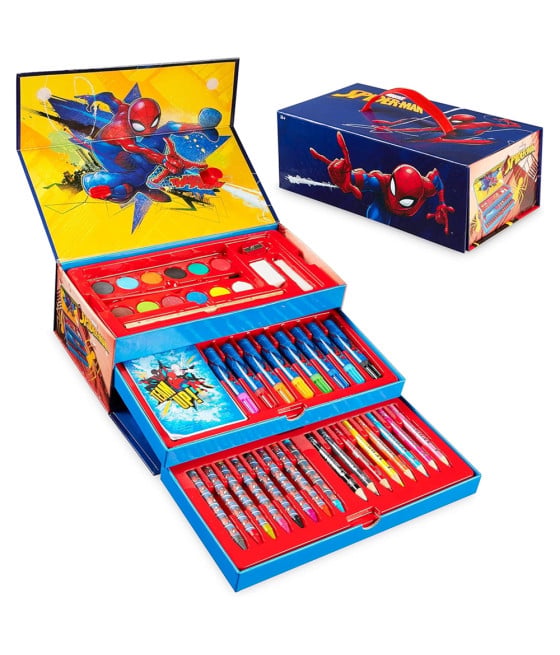 SET COLORARE VALIGETTA COLORI BAMBINI SPIDERMAN CASSETTI DISEGNO PITTURA