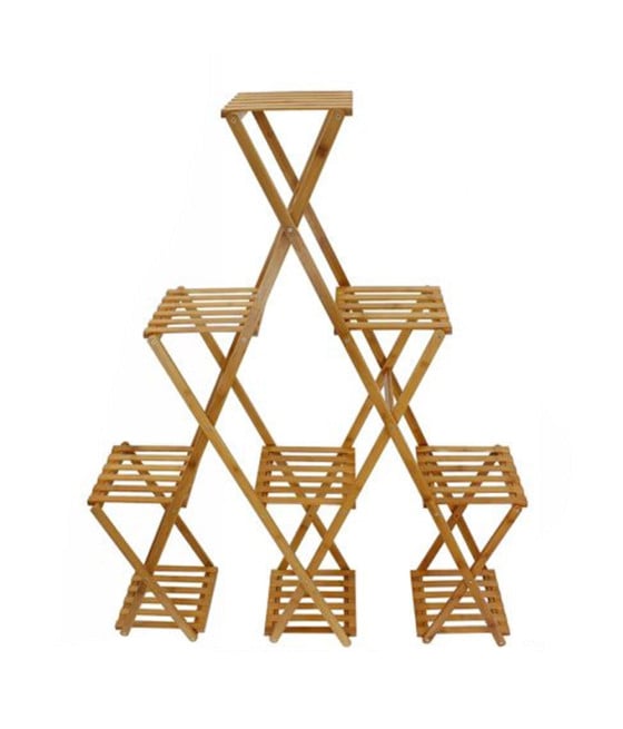 SCAFFALE PORTAFIORI PIANTE BAMBÙ NATURALE 4–9 RIPIANI PORTAVASI 70441A