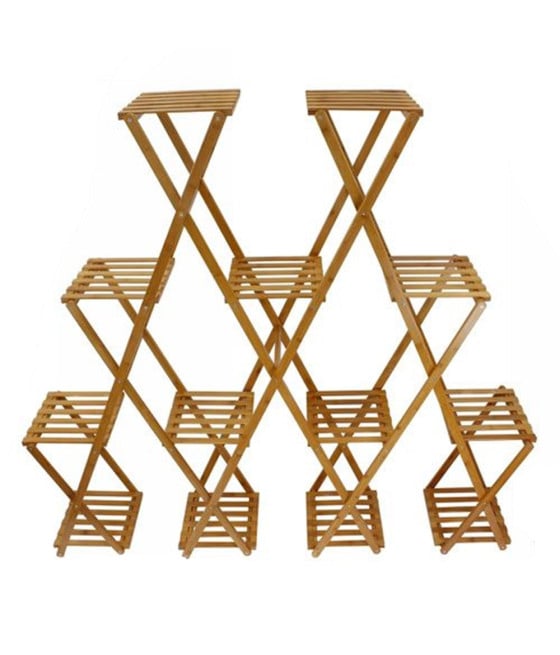 SCAFFALE PORTAFIORI PIANTE BAMBÙ NATURALE 4–13 RIPIANI PORTAVASI 70442A