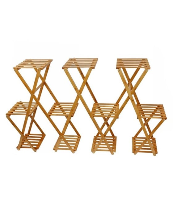 SCAFFALE PORTAFIORI PIANTE BAMBÙ NATURALE 3–11 RIPIANI PORTAVASI 70439A