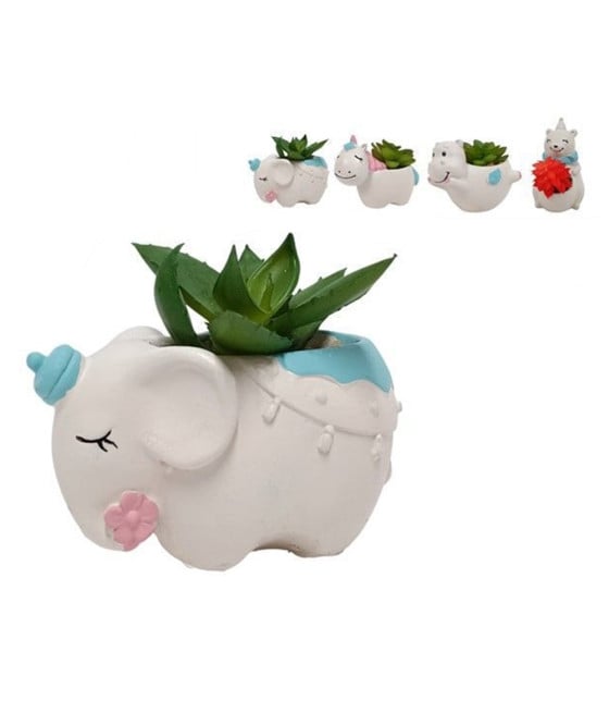 12PZ VASO PORTAFIORI DECORATIVO FORMA ANIMALETTO PIANTA GRASSA 660942
