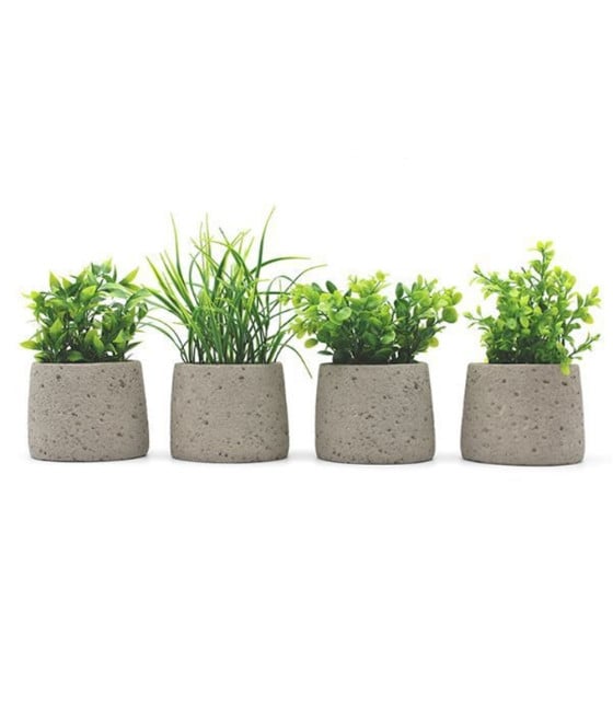 PIANTA ARTIFICIALE VERDE CON VASO STONE EFFETTO PIETRA TORTORA 156636