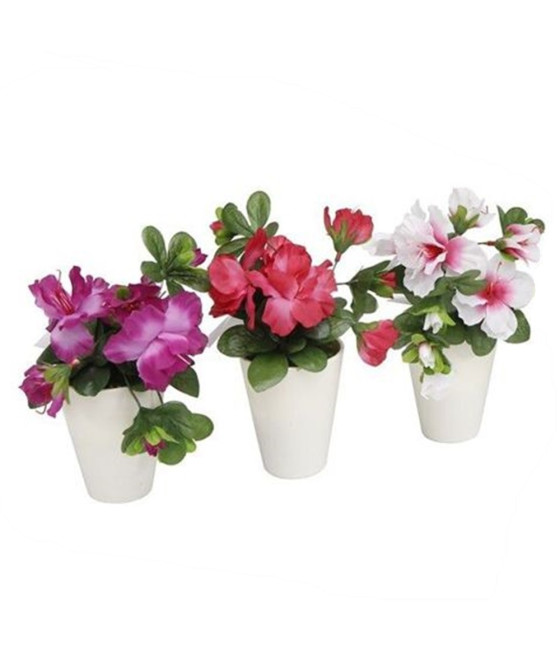 12 PZ MINI PIANTA FIORI ARTIFICIALE CON VASO IN PP Ø6.5X21CM 207220