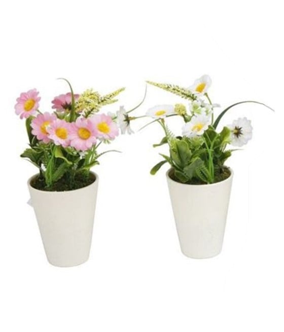 SET 12PZ MINI PIANTA FIORI ARTIFICIALE CON VASO IN PP BIANCO 207217