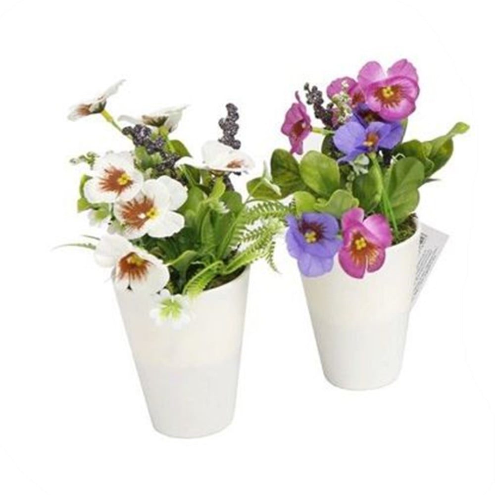 SET 12PZ MINI PIANTA FIORI ARTIFICIALE CON VASO IN PP Ø6.5X21CM 207216