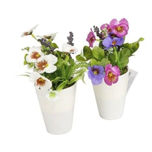 SET 12PZ MINI PIANTA FIORI ARTIFICIALE CON VASO IN PP Ø6.5X21CM 207216
