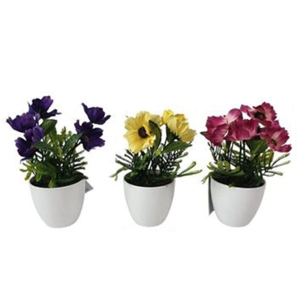 12PZ MINI PIANTA FIORI ARTIFICIALE CON VASO IN PP BIANCO Ø8X19CM 241244