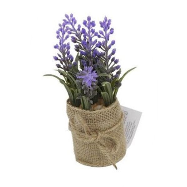 SET 12PZ PIANTA LAVANDA ARTIFICIALE CON VASO SACCO JUTA Ø5X15CM 210926