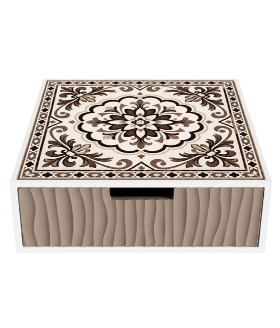 ORGANIZER PORTA CAPSULE CIALDE TORTORA TOP VETRO MAIOLICA TORTORA 595202