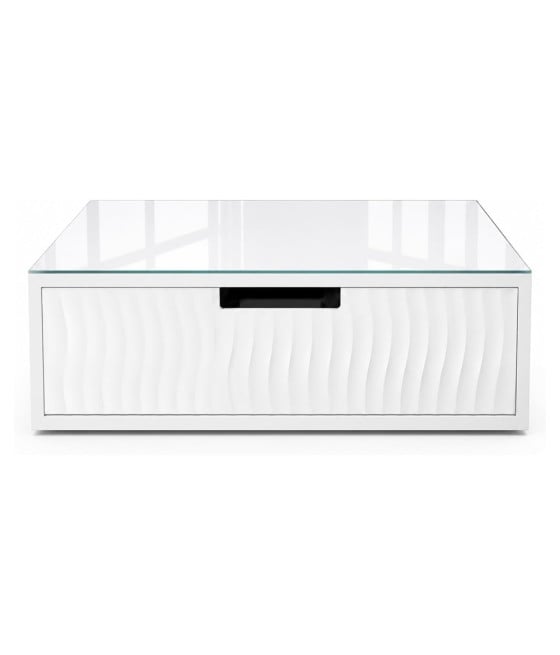 CASSETTO ORGANIZER PORTA CAPSULE CIALDE BIANCO TOP VETRO BIANCO 749669