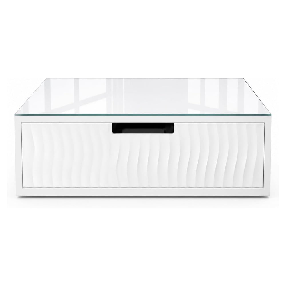 CASSETTO ORGANIZER PORTA CAPSULE CIALDE BIANCO TOP VETRO BIANCO 749669