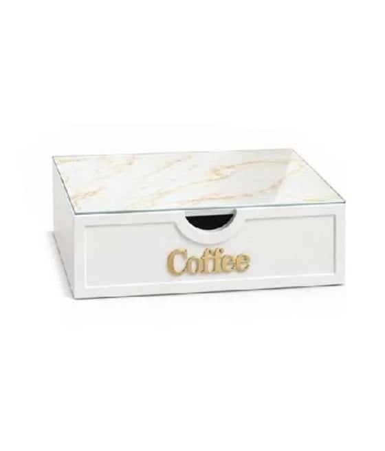 ORGANIZER PORTA CAPSULE CIALDE COFFEE TOP VETRO TRASPARENTE MARMO 747160