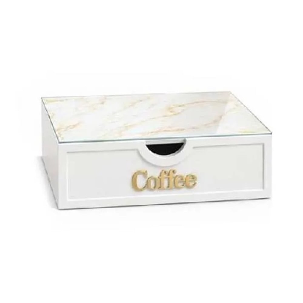 ORGANIZER PORTA CAPSULE CIALDE COFFEE TOP VETRO TRASPARENTE MARMO 747160
