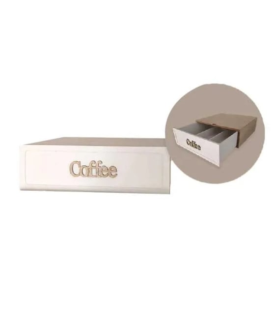 ORGANIZER PORTA CAPSULE CIALDE SCRITTA COFFEE LEGNO NATURALE 748495