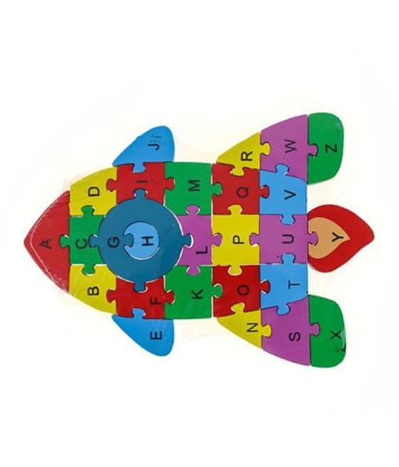 PUZZLE LEGNO GIOCO EDUCATIVO NUMERI LETTERE BAMBINI FORMA RAZZO 52899