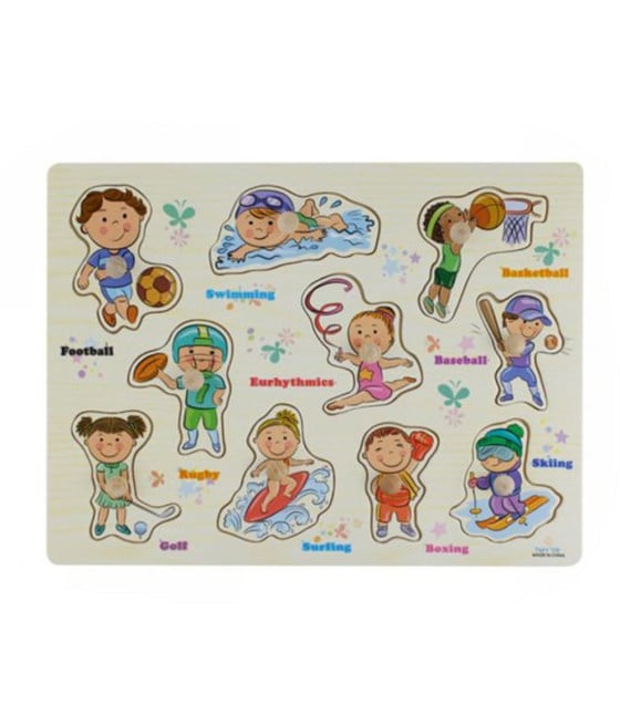 PUZZLE A INCASTRO TEMA PERSONE SPORT GIOCO LEGNO BAMBINI POMELLI 07540