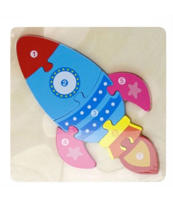 PUZZLE 3D IN LEGNO FORMA DI RAZZO COLORATO GIOCO BIMBI BAMBINI 07325