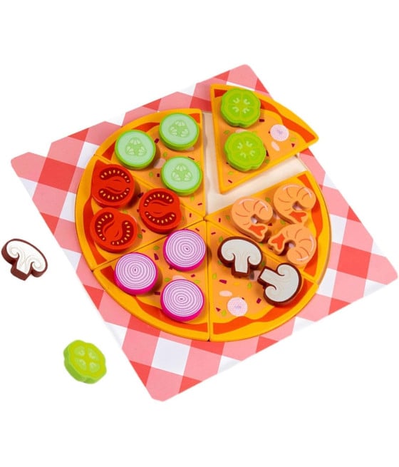 GIOCO ABBINAMENTO SMISTAMENTO FORME LEGNO FORMA PIZZA PER BAMBINI 07525