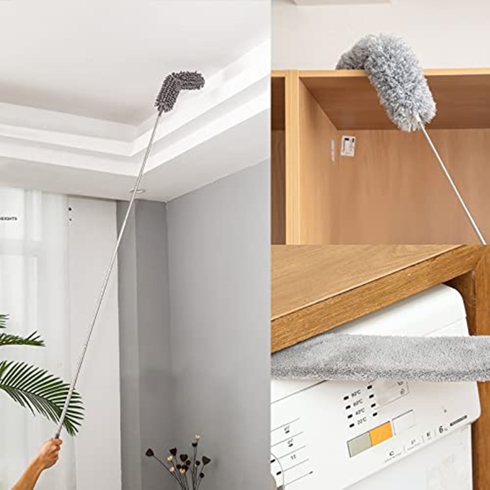 KIT 3IN1 SPOLVERINO ASTA ESTENSIBILE PIEGHEVOLI RIUTILIZZABILI MOBILI
