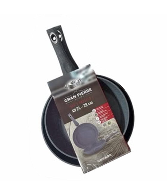 SET 2 PADELLE ⌀24-28CM ANTIADERENTI EFFETTO PIETRA MANICO ERGONOMICO