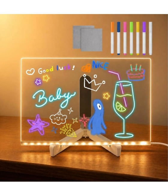 TAVOLA DISEGNO LED LAVAGNETTA LUMINOSA BAMBINI SUPPORTO TRASPARENTE