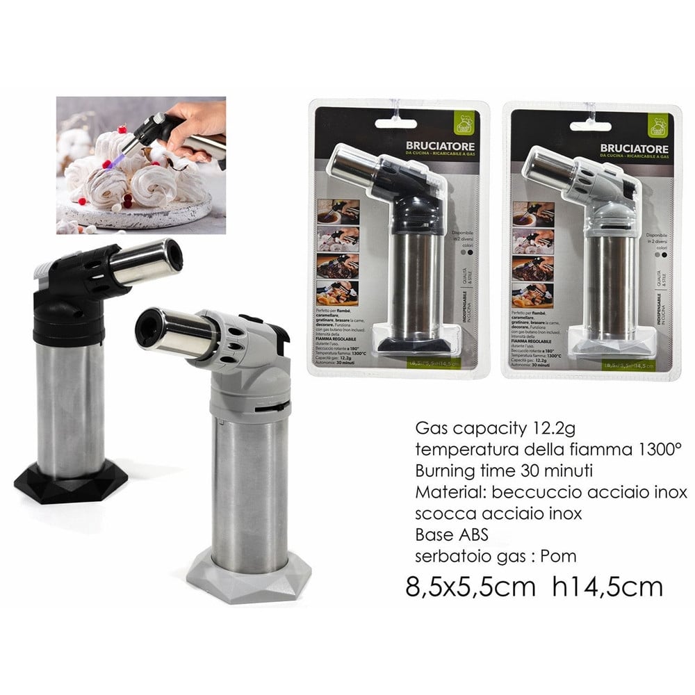 BRUCIATORE CARAMELLATORE A GAS DA CUCINA RICARICABILE REGOLATORE FIAMMA