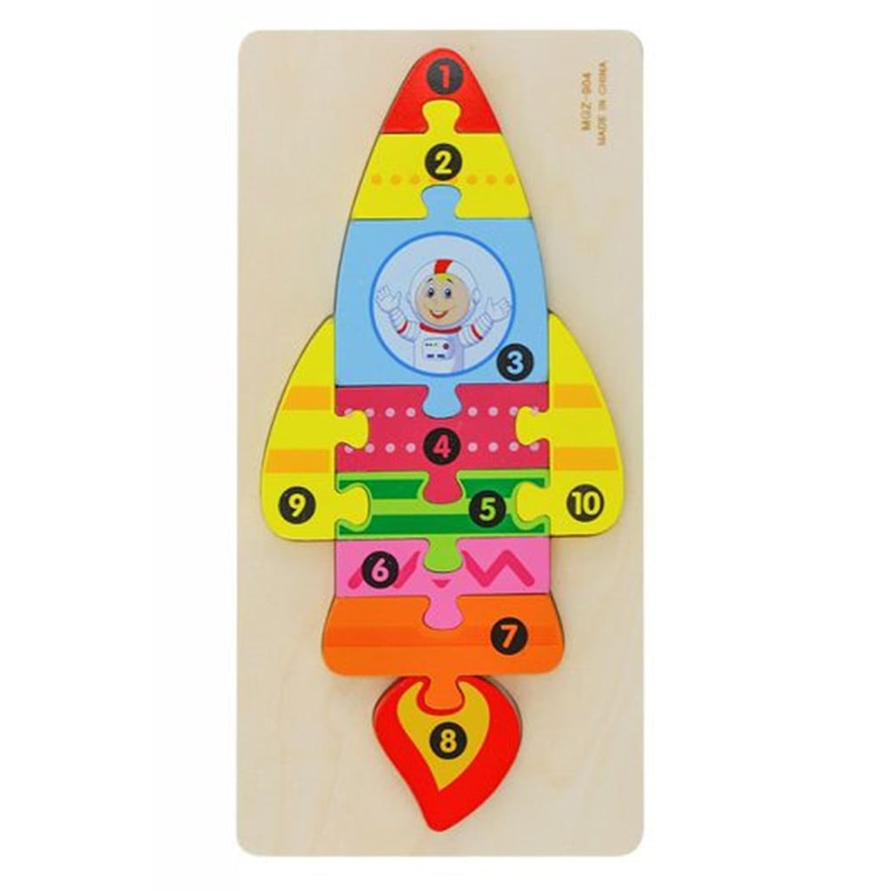 PUZZLE IN LEGNO FORMA RAZZO GIOCO EDUCATIVO NUMERI BAMBINI 66956