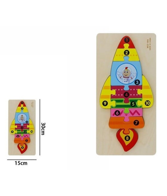 PUZZLE IN LEGNO FORMA RAZZO GIOCO EDUCATIVO NUMERI BAMBINI 66956