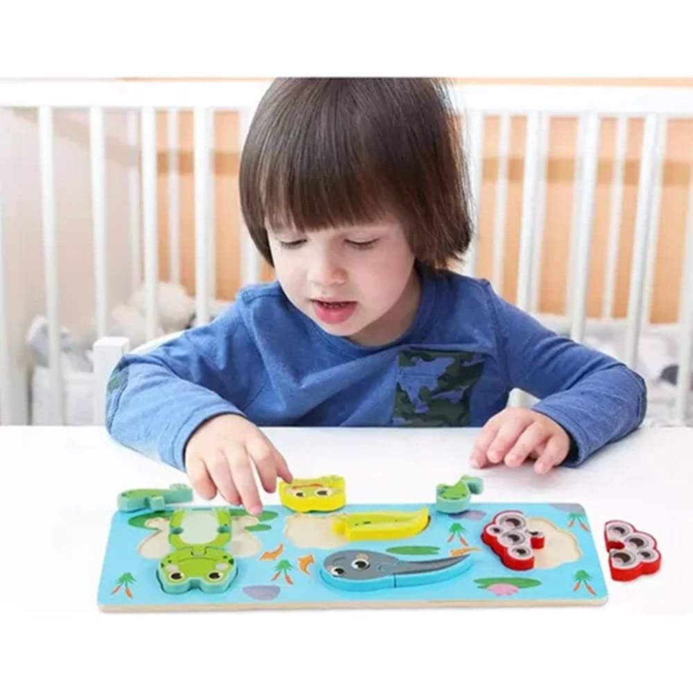 LAVAGNA PUZZLE LEGNO CICLO CRESCITA RANA GIOCO EDUCAIVO BAMBINI 74994