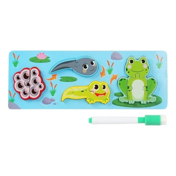 LAVAGNA PUZZLE LEGNO CICLO CRESCITA RANA GIOCO EDUCAIVO BAMBINI 74994