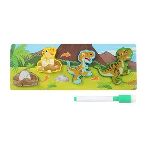LAVAGNA PUZZLE IN LEGNO CICLO CRESCITA DINOSAURO GIOCO BAMBINI 74996