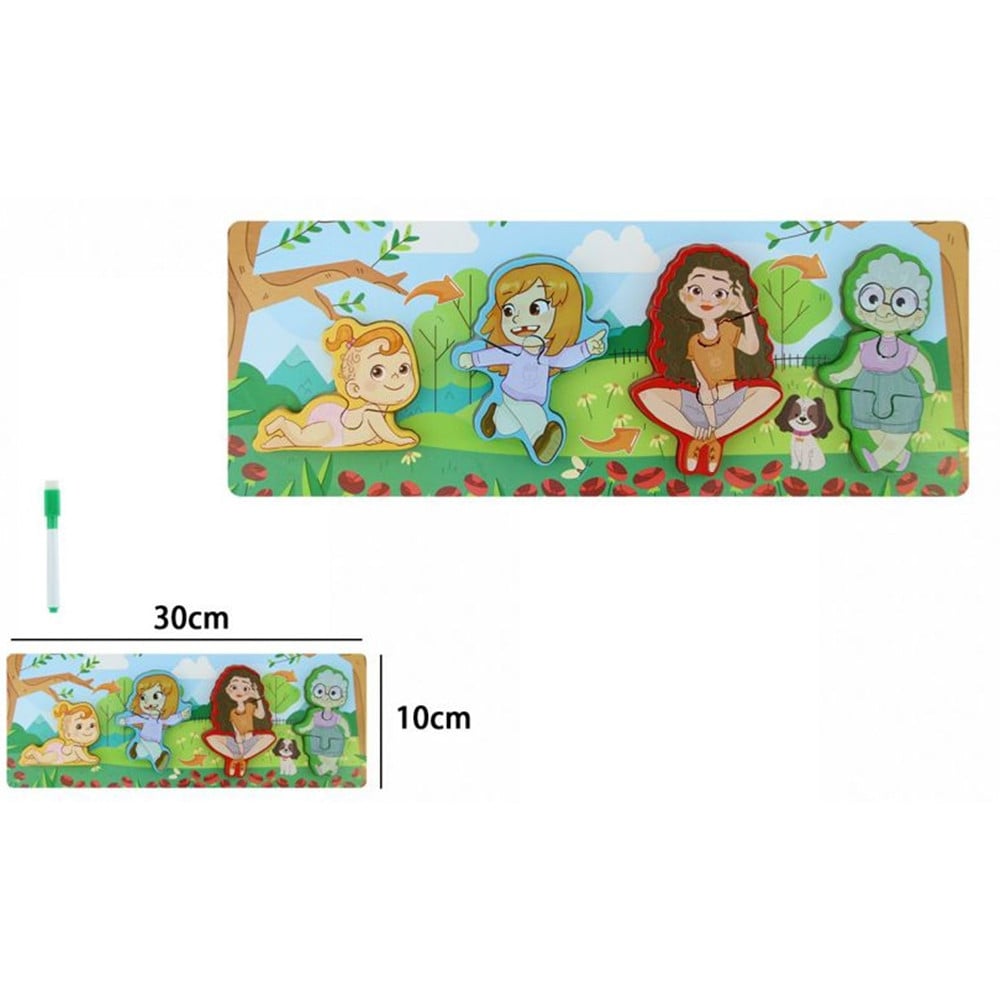 LAVAGNA PUZZLE LEGNO CICLO CRESCITA DONNA GIOCO EDUCATIVO BAMBINI 74997