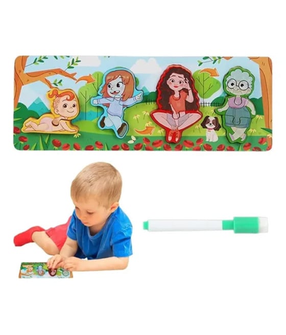 LAVAGNA PUZZLE LEGNO CICLO CRESCITA DONNA GIOCO EDUCATIVO BAMBINI 74997
