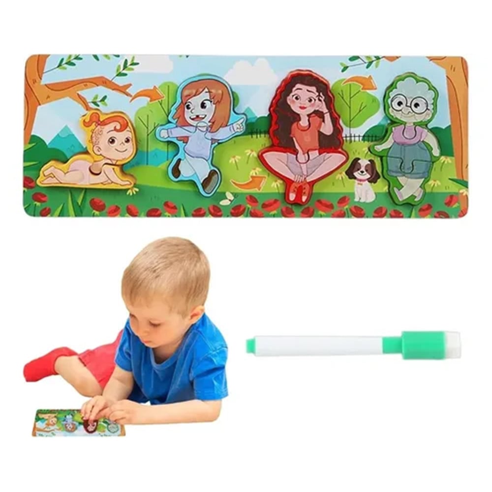 LAVAGNA PUZZLE LEGNO CICLO CRESCITA DONNA GIOCO EDUCATIVO BAMBINI 74997