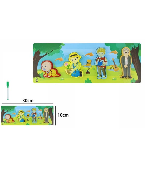 LAVAGNA PUZZLE LEGNO CICLO CRESCITA UOMO GIOCO EDUCATIVO BAMBINI 74998