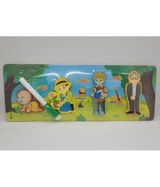 LAVAGNA PUZZLE LEGNO CICLO CRESCITA UOMO GIOCO EDUCATIVO BAMBINI 74998