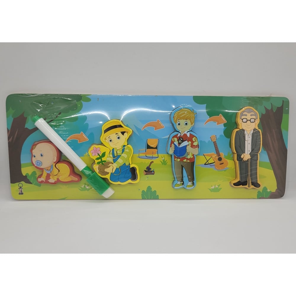 LAVAGNA PUZZLE LEGNO CICLO CRESCITA UOMO GIOCO EDUCATIVO BAMBINI 74998