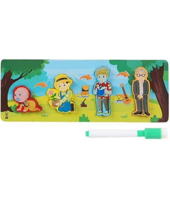 LAVAGNA PUZZLE LEGNO CICLO CRESCITA UOMO GIOCO EDUCATIVO BAMBINI 74998