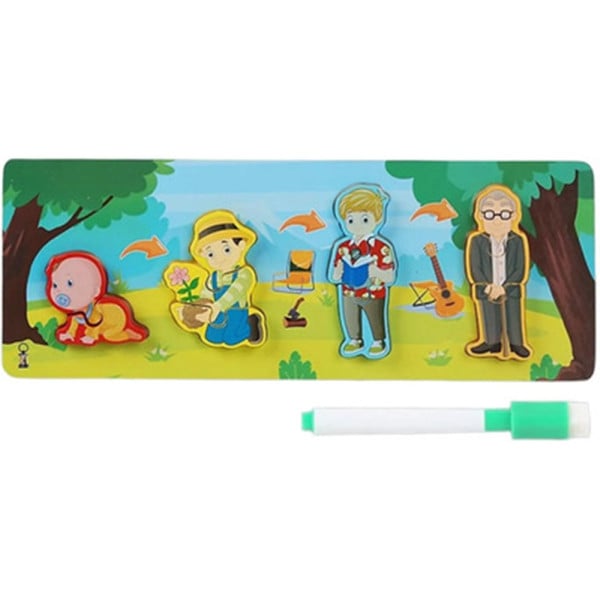 LAVAGNA PUZZLE LEGNO CICLO CRESCITA UOMO GIOCO EDUCATIVO BAMBINI 74998