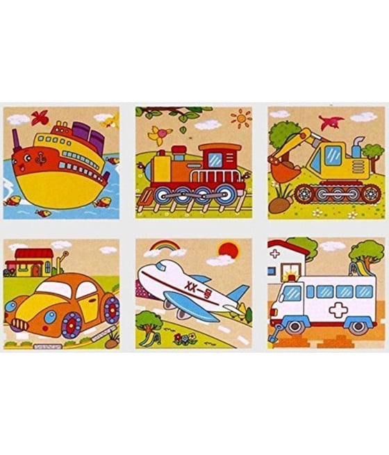 PUZZLE ROMPICAPO CUBI LEGNO PER BAMBINI DESIGN VEICOLI EDUCATIVI 31588