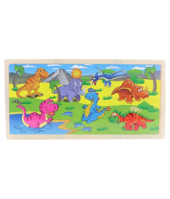 PUZZLE EDUCATIVO IN LEGNO TEMA DINOSAURI GIOCO INFANZIA BAMBINI 07312