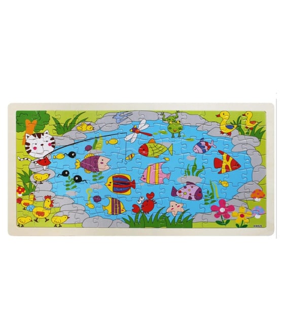 PUZZLE EDUCATIVO LEGNO TEMA ACQUATICO ANIMALI GIOCO INFANZIA BAMBINI 07314