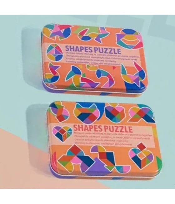 PUZZLE DI FORME TANGRAM GIOCO BAMBINI FORMA CUORE/UOVO IN LEGNO 32366