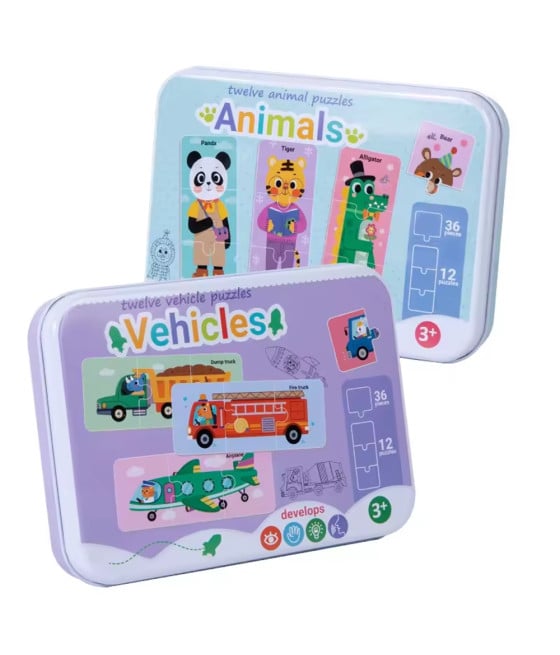 PUZZLE IN LEGNO GIOCATTOLO EDUCATIVO TEMA AMIMALI/VEICOLI BAMBINI 32365