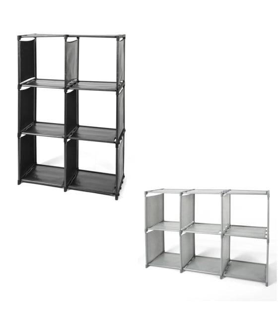 SCAFFALE MULTIUSO MODULABILE 6 SCOMPARTI PORTATA 5KG RIPIANO 2 COLORI