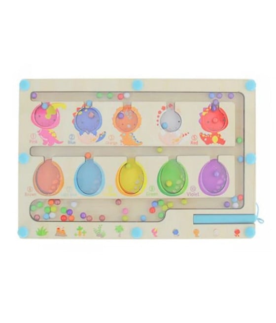 GIOCO IN LEGNO DINOSAURI LABIRINTO CON PENNA MAGNETICA BAMBINI 07336