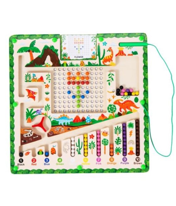 LABIRINTO MAGNETICO PER BAMBINI TEMA DINOSAURI PENNA CON PALLINE 32348