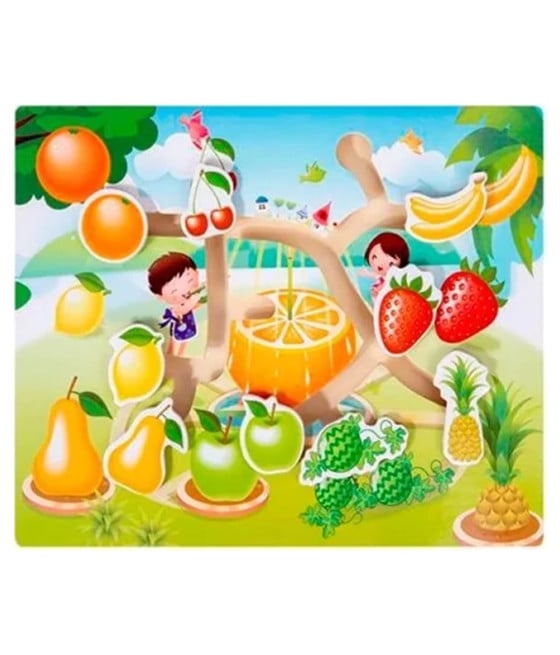PUZZLE LABIRINTO IN LEGNO CON MOVIMENTO FRUTTA GIOCATTOLI BAMBINI 66750